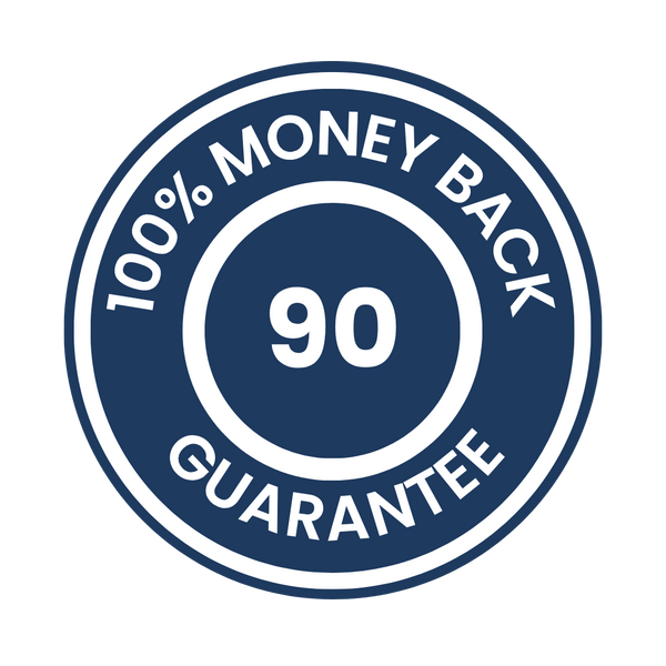 100% MONEY BACK 90 GUARANTEE